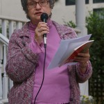 JoAnn Anglin reads on the open microphone